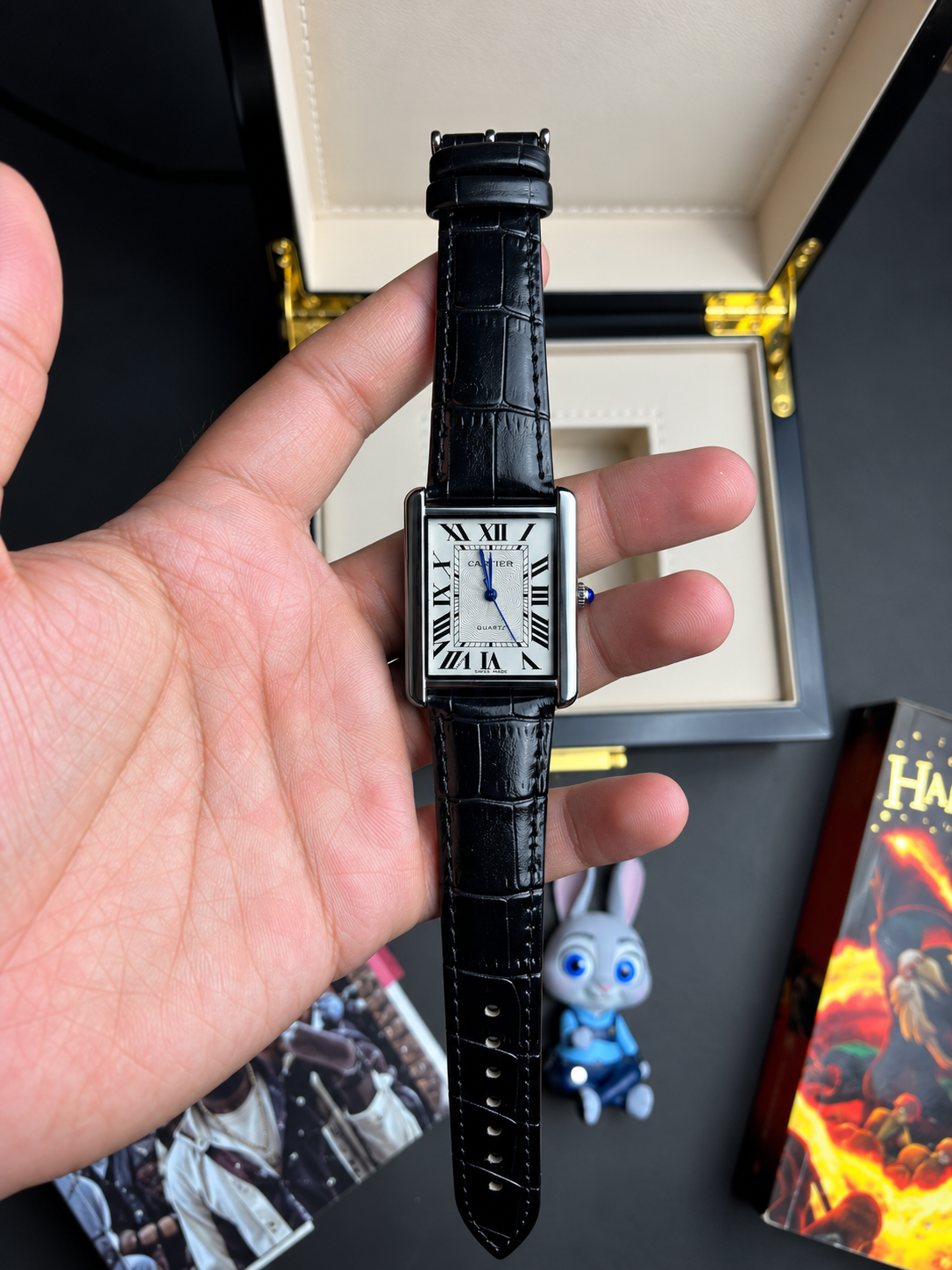 CRTR TANK Black Strap with White Dial