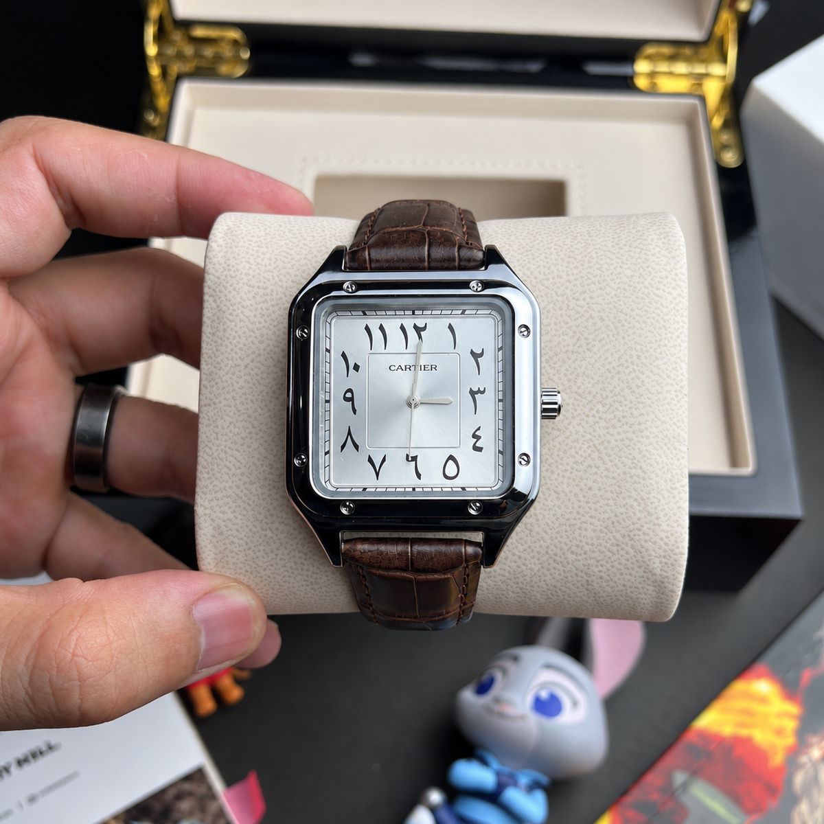 CRTR Santos Strap with Silver Dial