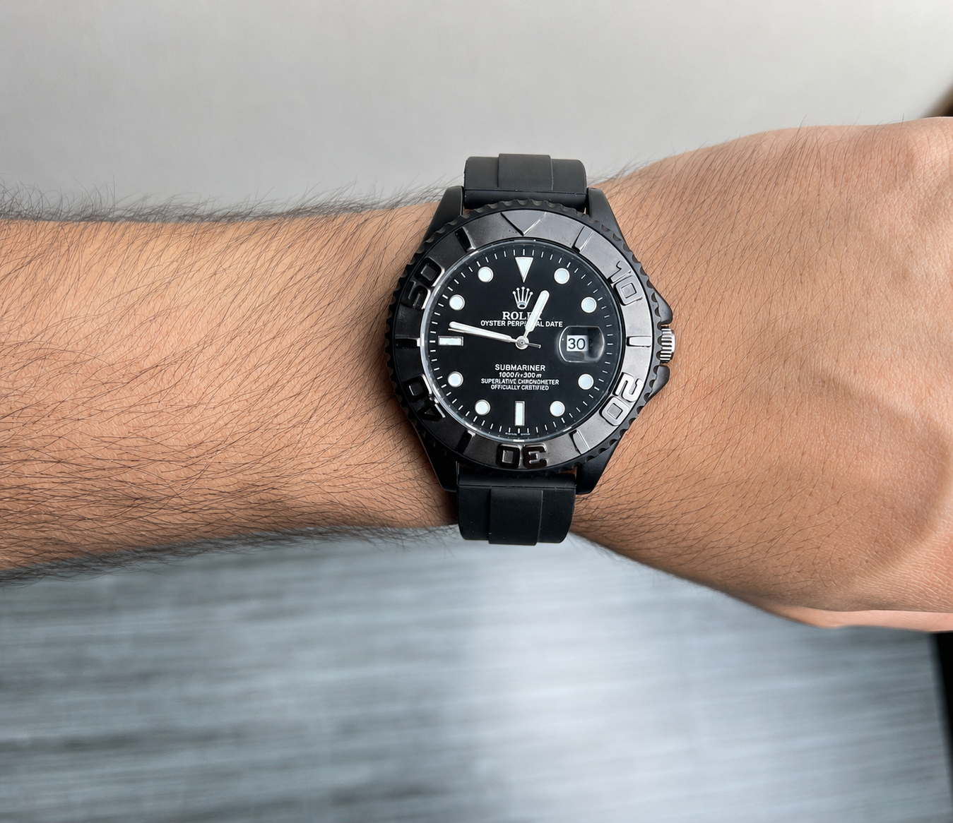 RLX Submariner full black Silicone Watch