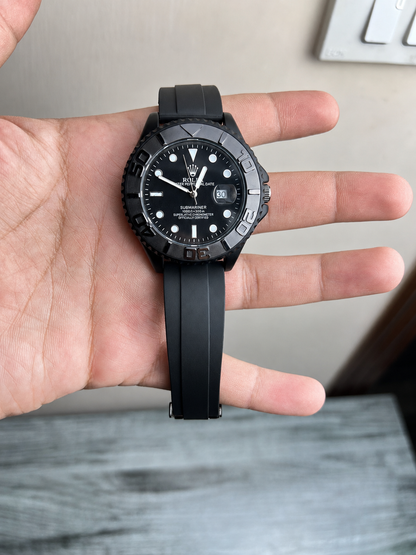RLX Submariner full black Silicone Watch