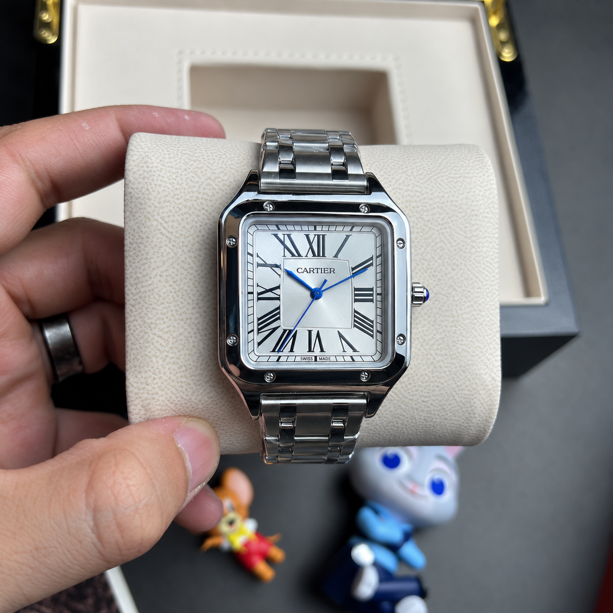 CRTR Santos Silver Chain with Silver Dial