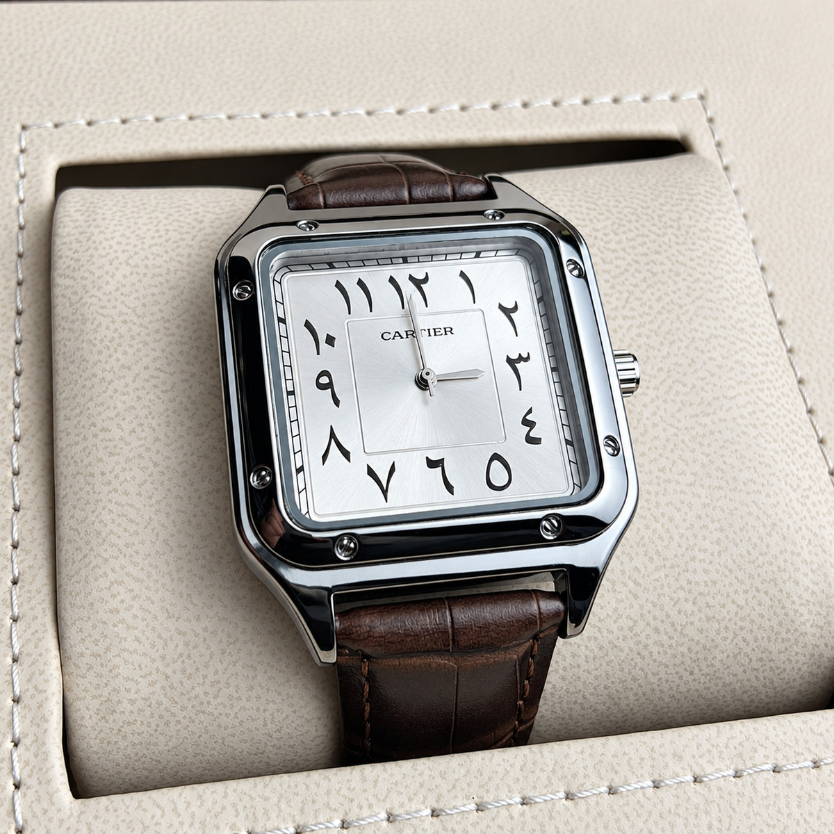 CRTR Santos Strap with Silver Dial