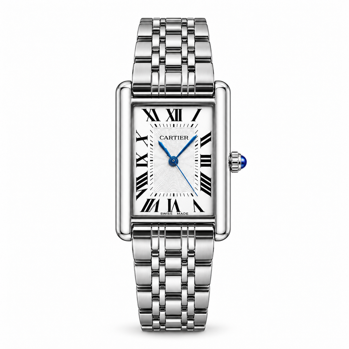 TANK CRTR Silver Chain with White Dial