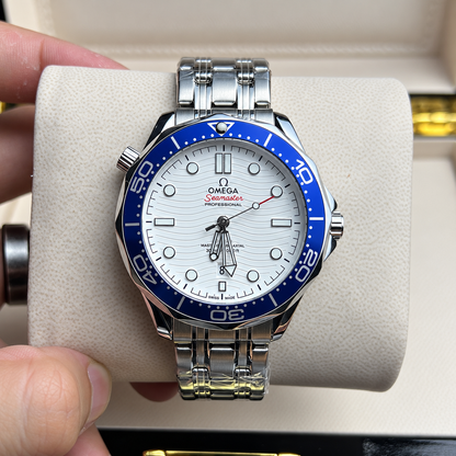 Seamster OMGA Date Only White Dial