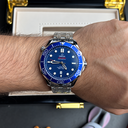 Seamster OMGA Date Only Blue Dial