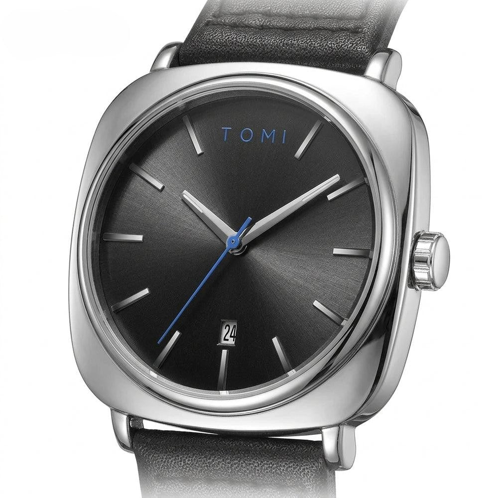 TOMI Classic Black Dial Silver Watch