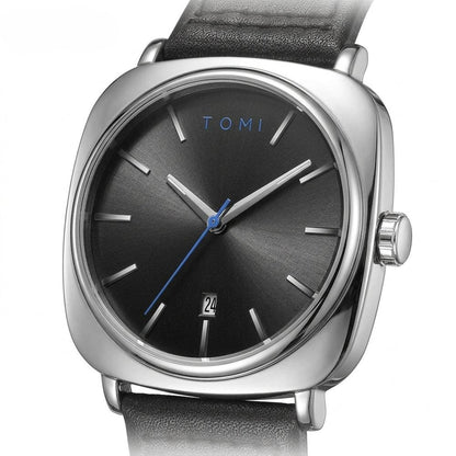 TOMI Classic Black Dial Silver Watch