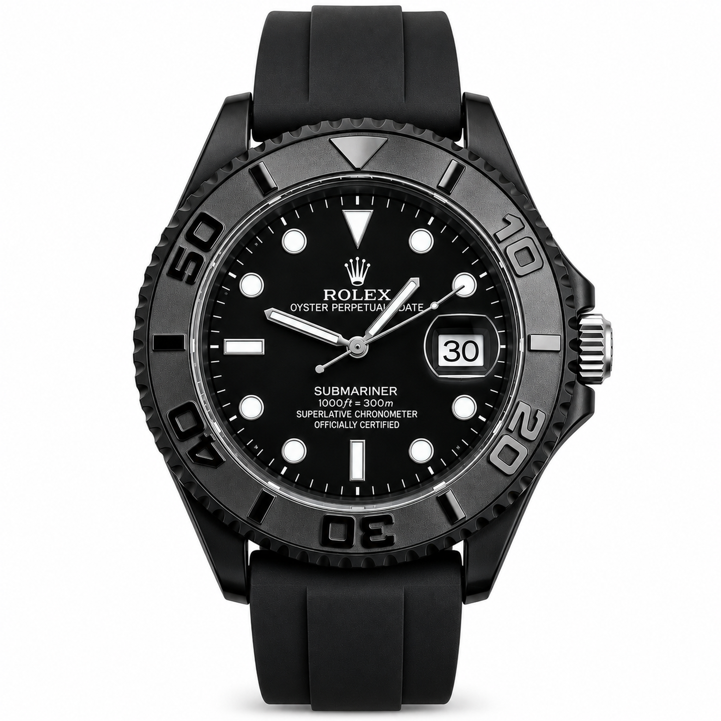 RLX Submariner full black Silicone Watch